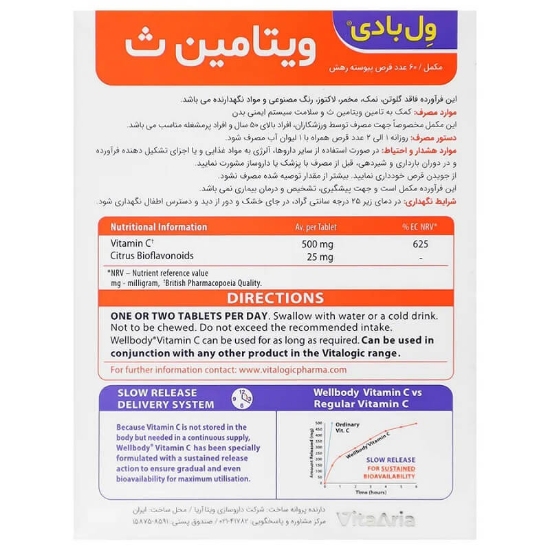 تصویر  قرص ویتامین ث 500 ول بادی ویتالاجیک - 60 عددی