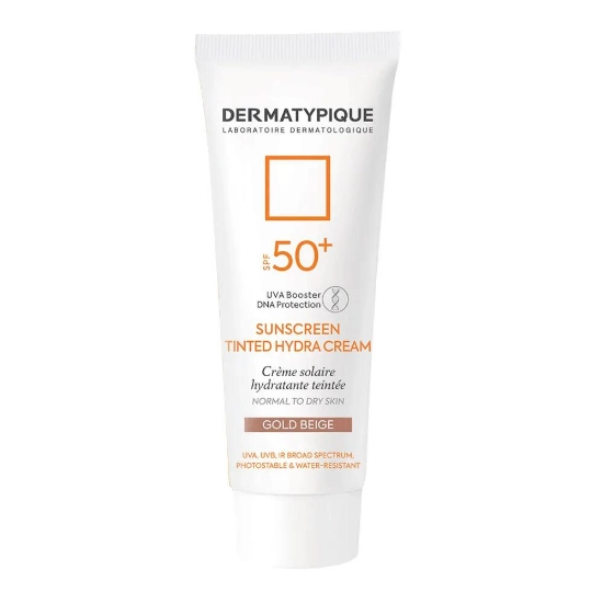 تصویر  کرم ضد آفتاب SPF50 مناسب پوست خشک درماتیپیک - بژ طلایی