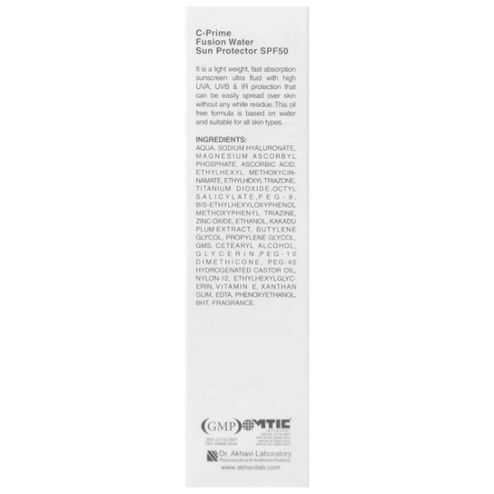 تصویر  فلوئید ضد آفتاب SPF50 فیوژن واتر ویتامین ث پرایم - بی رنگ