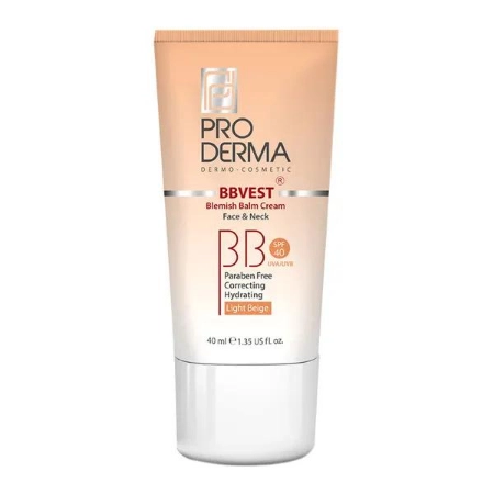 تصویر  بی بی کرم فاقد چربی SPF40 پرودرما - بژ روشن