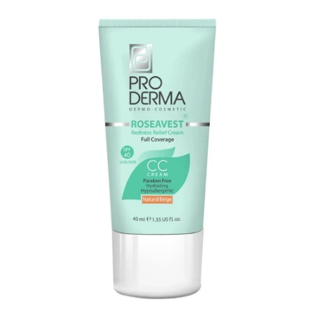 تصویر  کرم مرطوب کننده و ضد آفتاب پوشاننده رنگی SPF40 پرودرما ( سی سی کرم ) - بژ طبیعی