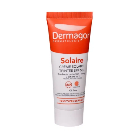 تصویر  کرم ضدآفتاب 3در1  فاقد چربی SPF50 درماگور - رنگی