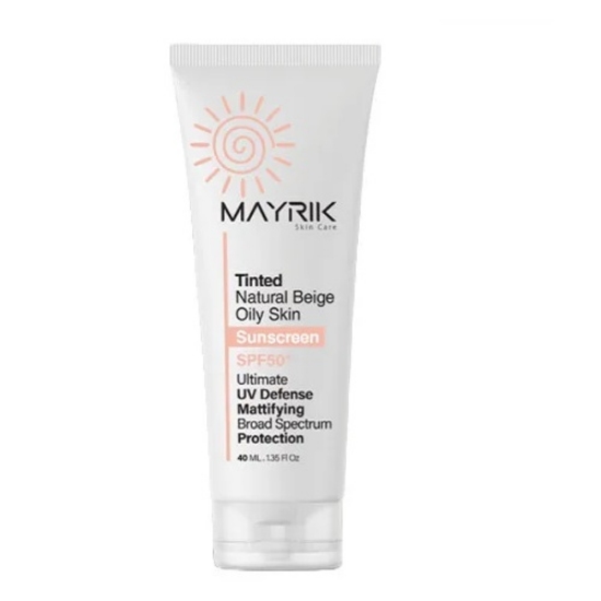 تصویر  کرم ضد آفتاب و آبرسان SPF50 پوست چرب میریک - بژ طبیعی